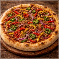 Tomaten, kaas, oregano, paprika, pepers, knoflook, ui