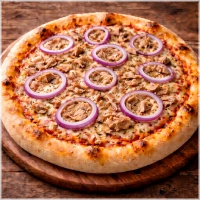 Tomaten, kaas, oregano, tonijn, knoflook, peterselie, ui